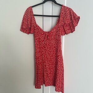 Red Floral Mini Dress